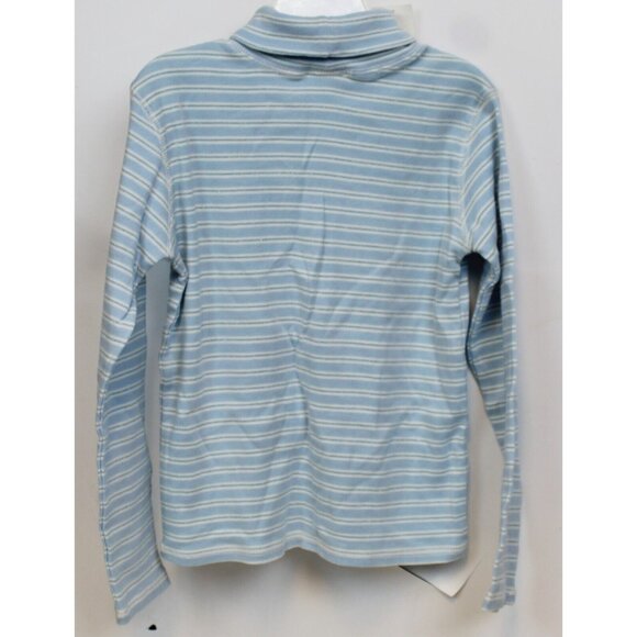 Gap Girls Turtleneck Top sz S 5-6 NWT Blue Striped Sparkle Metallic Winter - Picture 2 of 3